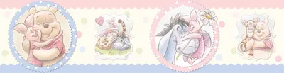 Produktbild von Disney selbstklebende Tapetenbordüre Polyurethander Bär Rosa, Gelb und Blau - 600045 - 10 x 500 cm