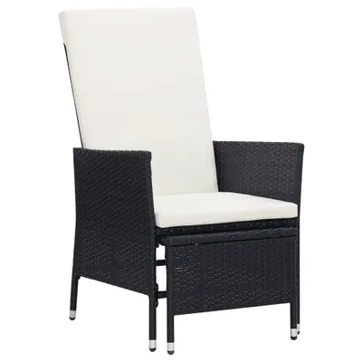Image de vidaXL Ensemble salon de jardin 2 pièces avec coussins Poly rotin noir