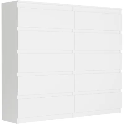 Obrázek produktu pro Komoda 140 cm 10 zásuvek skříňka FRAMIRE R-140-S10 bílá