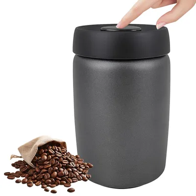 Kaffeebohnendose 1,2 l Edelstahl Vakuum schwarz