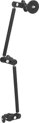 Image de Bras articulé r?glable, 2 sections, 57 cm de long, vis 1/4 et 3/8 pouces, mat?riel durable, rotation de 360 degrés, utilisation avec des pinces de bureau, pour la transmission en direct���