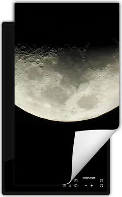 Produktbild von DarHaus Herdabdeckplatte 1 teilig 30x52 cm Anti Rutsch Matte Aufrollbar, schwarz - Mond