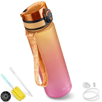 Kinder-Trinkflasche Tritan, auslaufsicher, 500 ml, Orange-Rosa