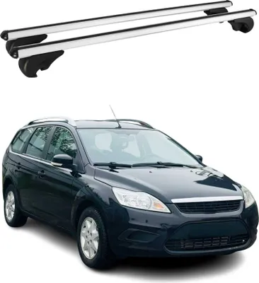Image de Barres de toit Transversales pour Ford Focus 2004-2012 Aluminium Argent
