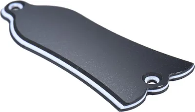Image de 2 Holes Bell-shaped PVC Truss Rod Cover Plate Scroll Plate pour Gibson LP SG Flying V ES Guitar Black
