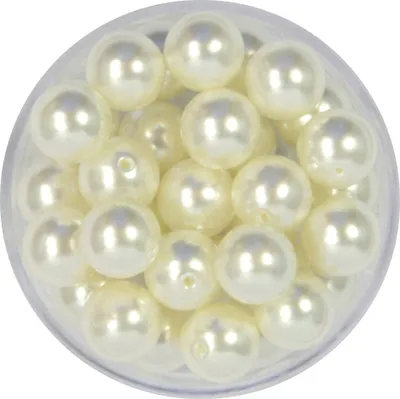 Produktbild von Wachsperlen weiß 8 mm Lochgröße 1 mm