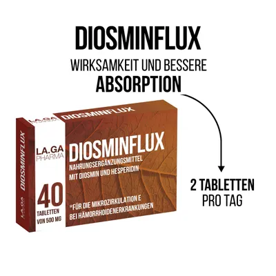 Produktbild von Diosmin und Hesperidin 500 mg, Venen Tabletten mit Diosmin, Hesperidin, Red Vine und Flavonoiden. 40 Tabletten Hochdosiert für Krampfadern, geschwolle