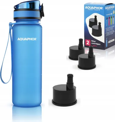 Zdjęcie produktu dla Butelka filtrująca Aquaphor City 500 ml + 3 filtry, niebieska