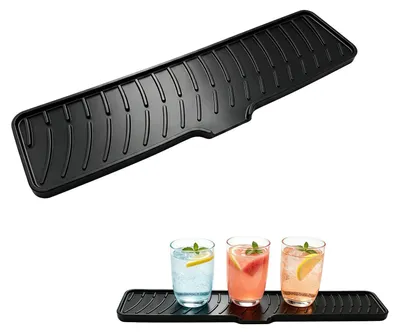 Silikon-Abtropfmatte, rutschfest, 42x10 cm, schwarz