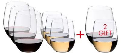 Immagine prodotto di RIEDEL - The O Wine Tumbler: bicchiere per Cabernet/Merlot + Viognier/Chardonnay, set convenienza - Ne paghi 6, ne prendi 8
