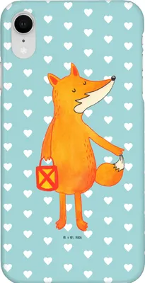 Produktbild von Mr. & Mrs. Panda Iphone XR Handyhülle Fuchs Laterne - Türkis Pastell - Geschenk, Sankt Martin, Füchse, Selbstbewusst, Handy Case, Premium Kunststoff