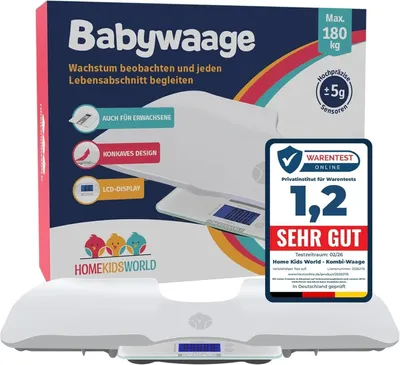 Produktbild von HomeKidsWorld Kombi-Waage Baby & Erwachsene – digital & präzise