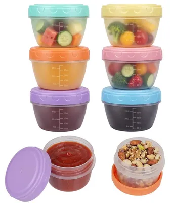 Produktbild von Frischhaltedose Dressingbehälter - 6 Stück - 120 ml - Auslaufsicher mit Deckel - Stapelbar