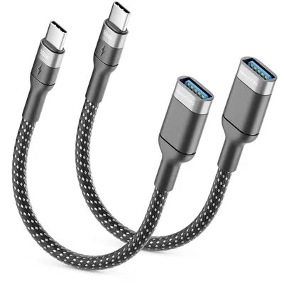 Produktbild von deleyCON USB-C auf USB 3.0 Adapter 5Gbit/s OTG Typ-C auf A-Buchse, 2 Stück
