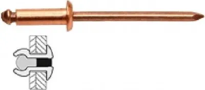 Produktbild von 100 Kupfer-/Stahlnieten mit Flachkopf Ø 3 x 10 mm