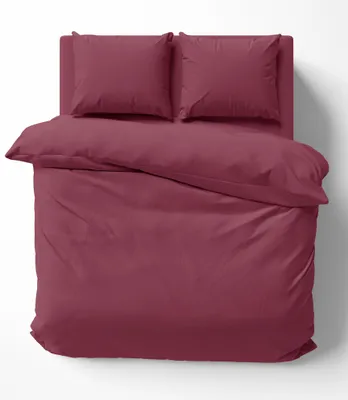 Produktbild von Uni Bettwäsche 200x200 cm bordeaux Doppelbett Einfarbig Renforce Baumwolle