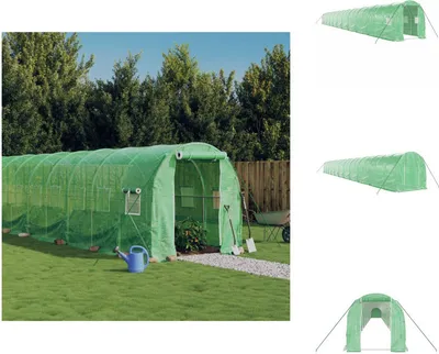 Obrázek produktu pro vidaXL Skleník s ocelovým rámem zelený 44 m² 22x2x2 m - Skleníky