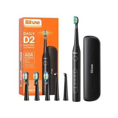 Obrázok produktu pre Bitvae Sonic toothbrush with tips set and travel case D2 (black)