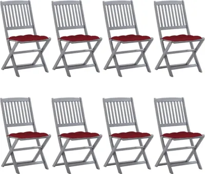 Produktbild von Klappbare Gartenstühle 8 Stk. mit Kissen Massivholz Akazie