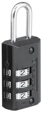 Produktbild von Master Lock 646EURD Zahlenschloss mit Zinkgehäus, Schwarz, 6,3 x 2 x 1 cm