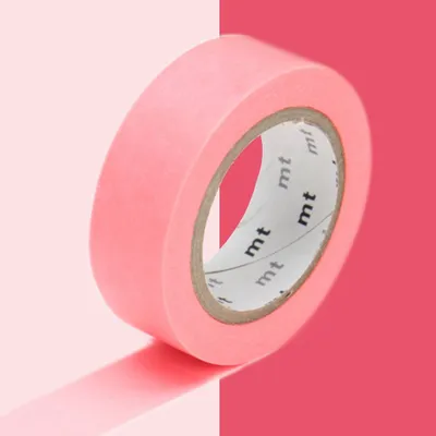 Produktbild von Dekoratives Klebeband einfarbig - Fluoreszierend rot - 1,5 cm x 7 m
