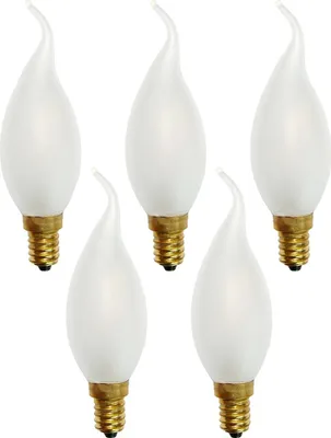 Produktbild von 5 x LED Filament Windstoß Kerze 2W = 25W E14 MATT 249lm Leuchtmittel extra warmweiß 2200K