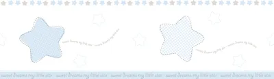 Obrázok produktu pre Sanders & Sanders samolepiaca tapeta bordúra hviezdy modrá a biela 500 x 17,5 cm