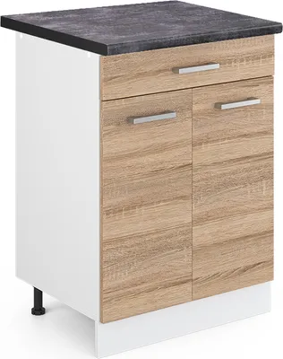 Immagine prodotto di Mobiletto base per cucina Vicco R-Line Sonoma 60 cm con cassetto, PL Antracite, Model 46982