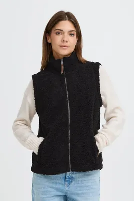 Produktbild von OXMO OXBERINA Damen Weste Teddy-Weste loose fit