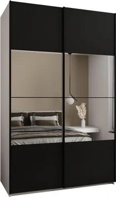 Produktbild von MEBLE KRYSPOL LUX 4 Schrank - 245,5x150x64cm - Weiß, Schwarz, Schwarz