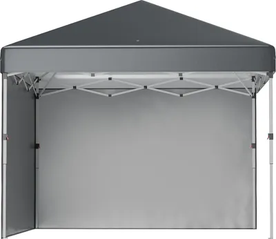 Produktbild von Faltpavillon 2,97 x 2,97 m mit Seitenwänden, UV-Schutz Campingzelt, Partyzelt mit Sandsack, Stahl dunkelgrau für Garten & Terrasse