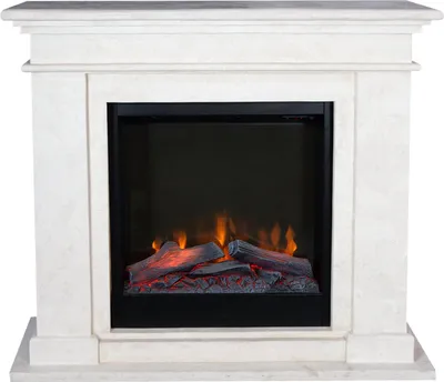Image de Xaralyn cheminée électrique - Kos ELE-SWP - pierre naturelle blanche polie - 1500 Watt chauffage - avec télécommande - cheminée encastrable incluse - cheminée décorative