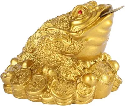 Obrázok produktu pre Štýlová dekorácia v tvare žaby „Glücksfrosch“ s motívom peňazí, 6,5 cm