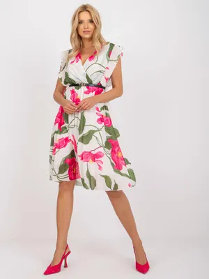 Obrázek produktu pro Italy moda Dámské květované šaty Ygette světle béžová Univerzální