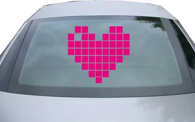 Produktbild von Indigos UG - Aufkleber Heckscheibe & Motorklappe DE2358 - pink - 600x553 mm - Bit Herz - Auto Scheiben Fenster Heckklappe Tuning Racing JDM - Die cut