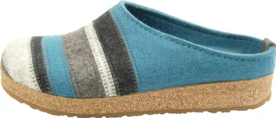 Produktbild von Haflinger Damen Hausschuh Pantoffel Wollfilz Grizzly Stripes 711049, Größe:39 EU, Farbe:Grau