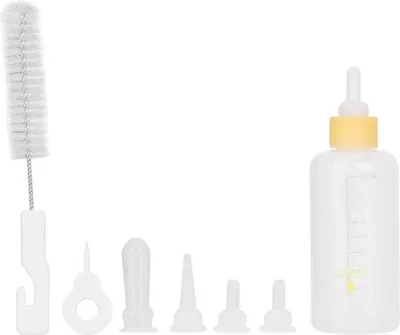 Immagine prodotto di Biberon giallo in plastica da 60 ml per cuccioli di cane e gattini