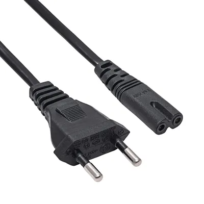 Zdjęcie produktu dla Kabel zasilający Akyga AK-RD-04A do notebooka 2pin ósemka IEC C7 0,5m wtyk EU