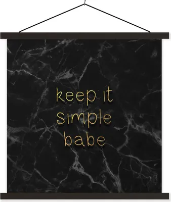 Produktbild von MuchoWow® Textilposter Zitate - Sprichwörter - Gold - Marmor 60x60 cm mit schwarzem Rahmen - Posteraufhänger