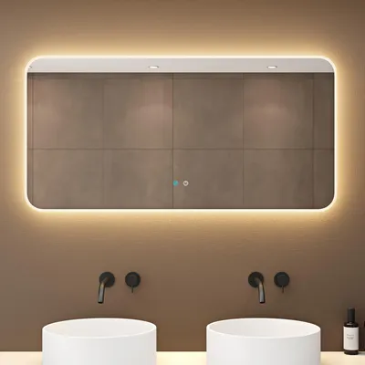 Produktbild von doporro Design LED-Spiegel Wandspiegel 100x60cm Badezimmerspiegel Beschlagfrei 5 mm Glas durch Antifog-Schicht LED-Spiegel-03