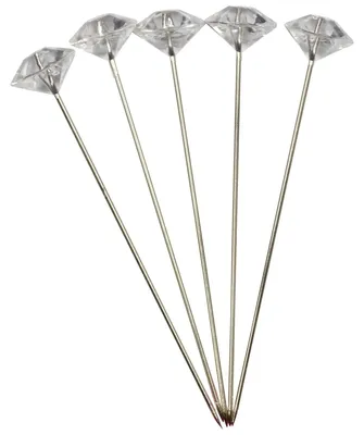 Dekorative Nadeln 11 x 63 mm, 55 Stück, Diamantfarbe