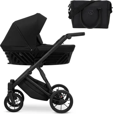 Image de Kunert IVENTO 2in1 poussette en noir avec cadre noir