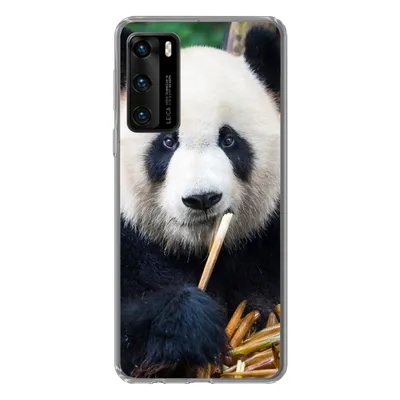 Produktbild von MuchoWow® Handyhülle Schutzhülle Hülle für Huawei P40 Panda - Bambus - Natur Silikon Softcase Handy Hülle - Handytasche