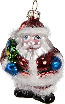 Obrázek produktu pro Clayre & Eef Vánoční visačka Father Christmas 8 cm červené sklo