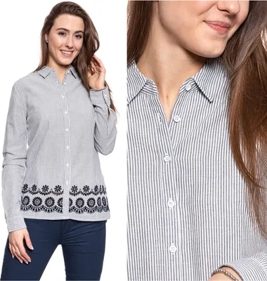 Produktbild von Mustang Frauenhemd Emma KC Stripe 1008910 11541