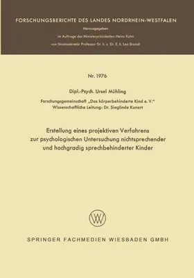 Immagine prodotto di Erstellung eines projektiven Verfahrens zur psychologischen Untersuchung nichtsprechender und hochgradig sprechbehinderter Kinder