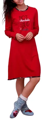 Produktbild von Damen Nachthemd Bigshirt von NORMANN - auch in Übergrössen bis Gr. 60/62 - 291 213 90 820 ; rot , 44