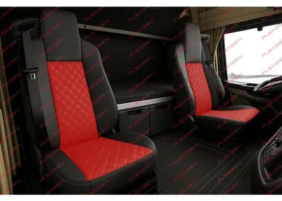 Immagine prodotto di Set di 2 coprisedili in Pelle finta per MAN TGX EURO 6 dal 2021 - rosso-nero