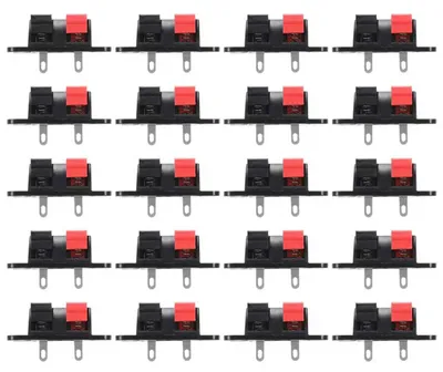 20 Stk. 2-Wege Lautsprecherklemmenblock, 50 V 3 A, Push-Release