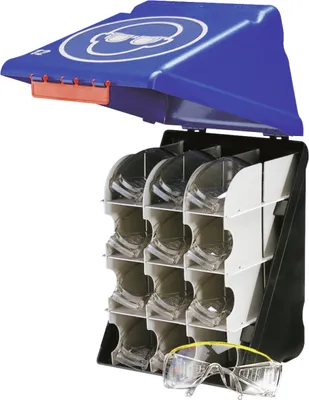 Produktbild von SecuBox Maxi12 für 12 Schutzbrillen, blau, Kunststoff, 236x315x200 mm